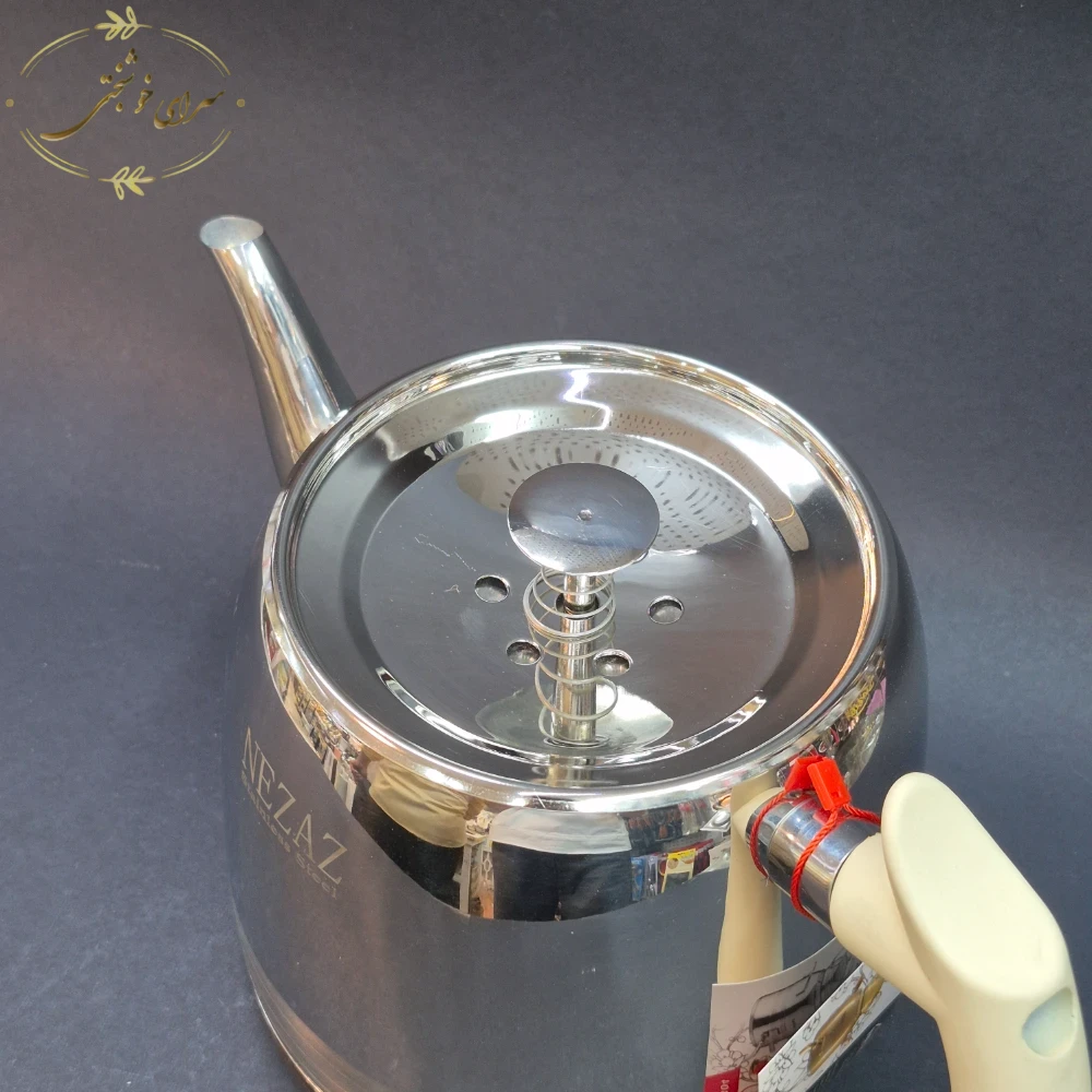 کتری و قوری لوله ای نزاز دسته کرم 3.5 لیتری
