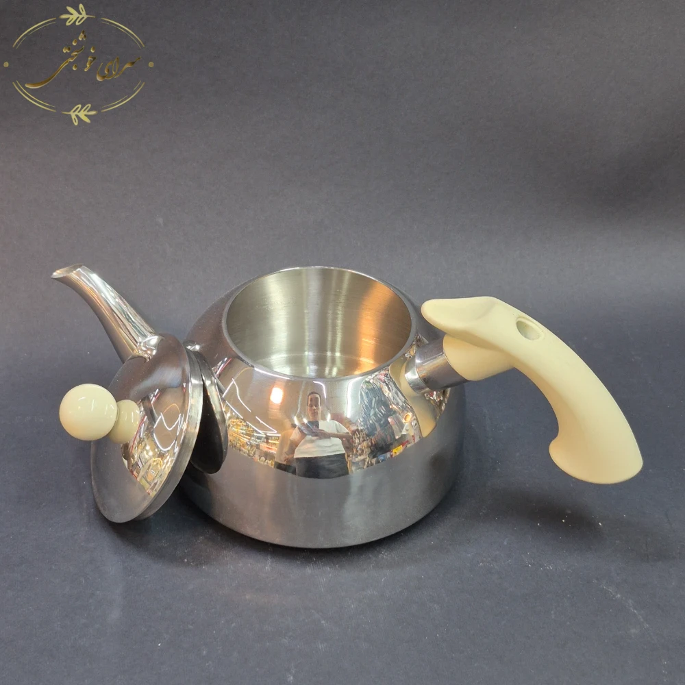 کتری و قوری لوله ای نزاز دسته کرم 3.5 لیتری