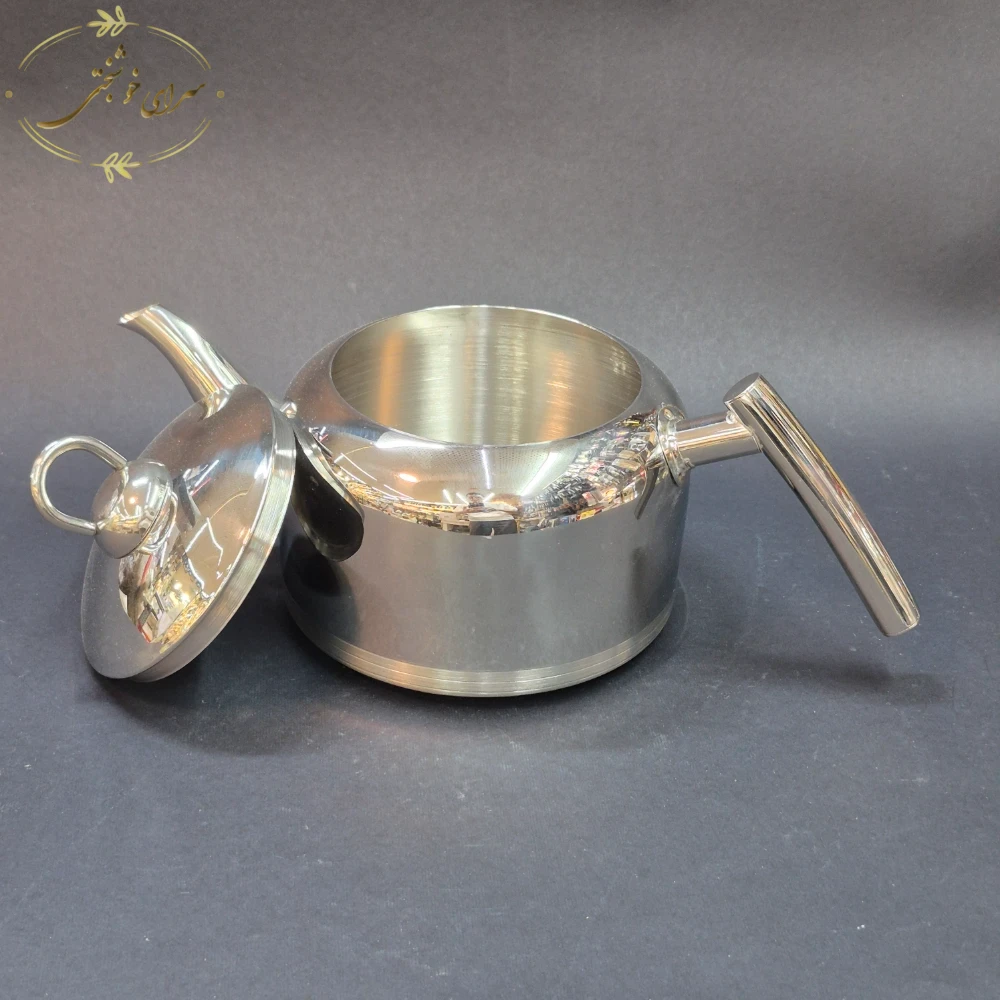 کتری و قوری لوله ای نزاز دسته استیل 3.5 لیتری