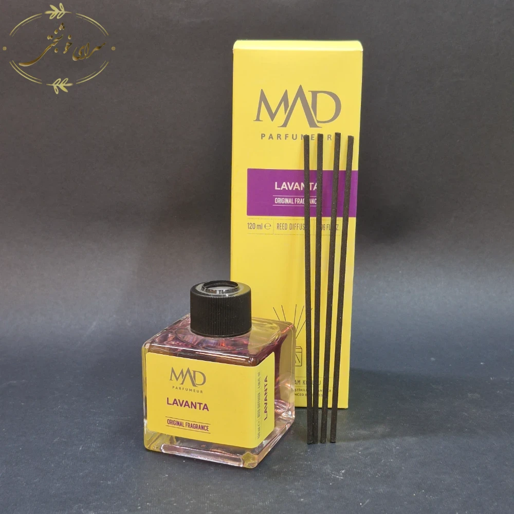 خوشبو کننده هوا برند ماد مدل Lavanta حجم 120 میلی لیتر (عطر اسطوخودوس با میله چوبی)